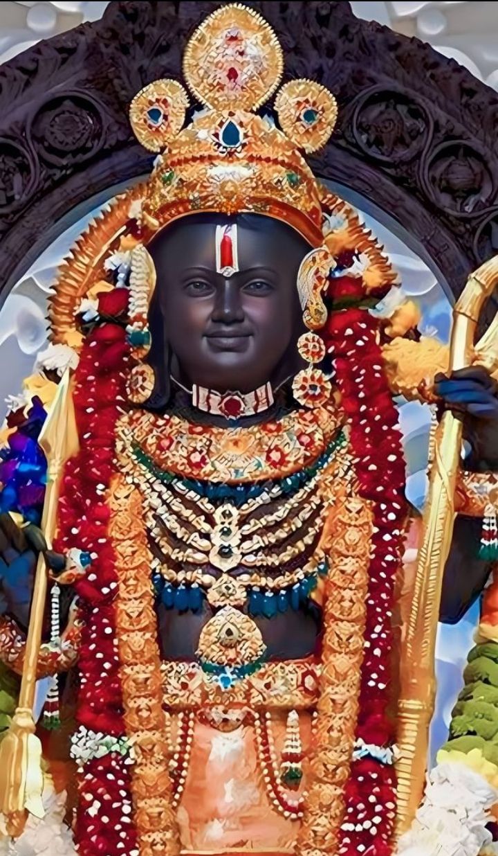 Lord Ram in regal attire.