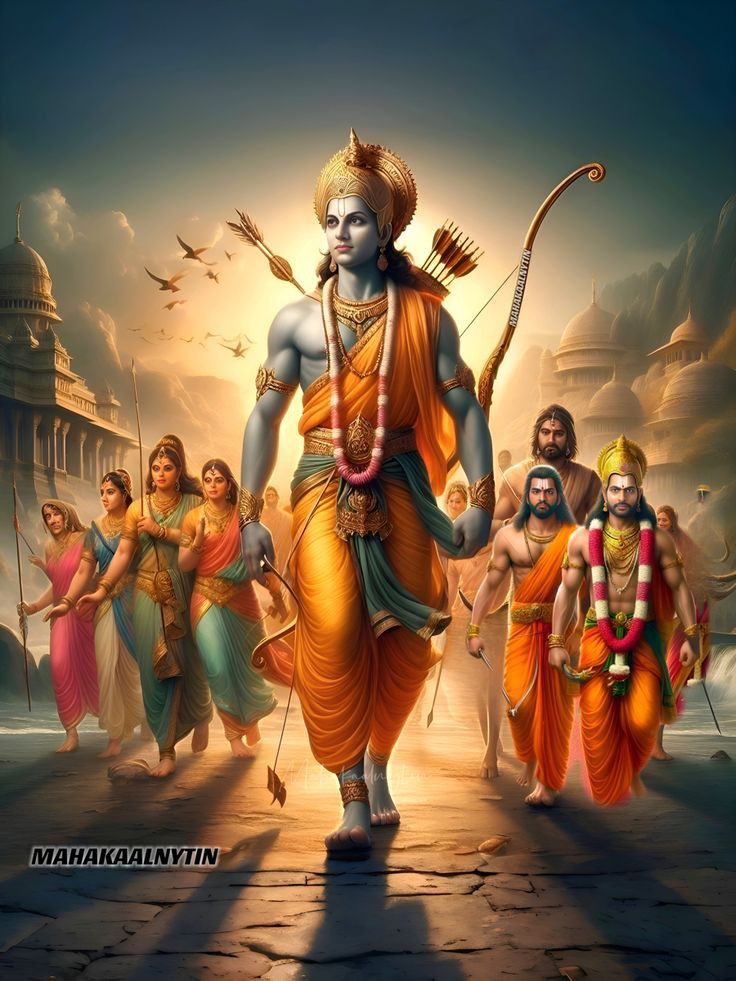Lord Ram returns to Ayodhya with Sita.