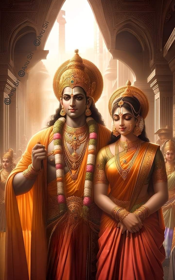 Lord Ram and Sita divine portrait