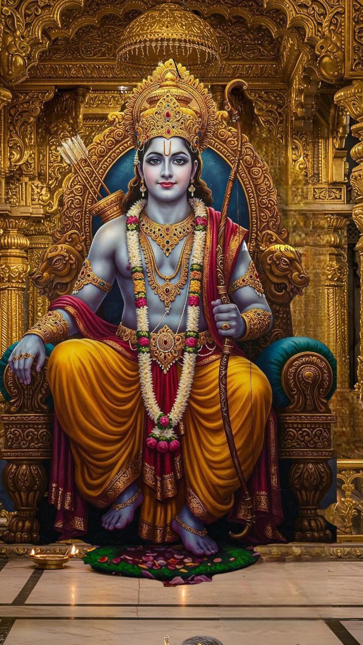 Lord Ram on a golden throne