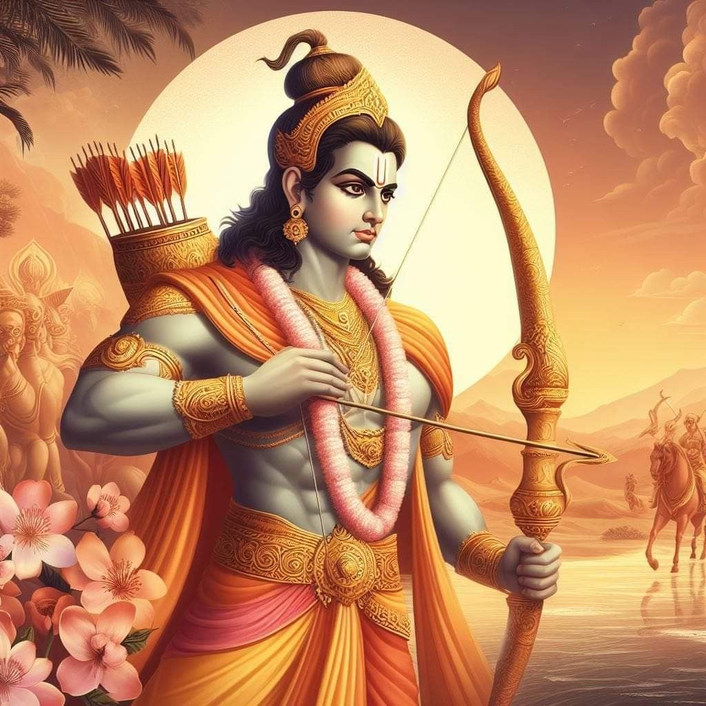 Lord Ram with bow and arrow
