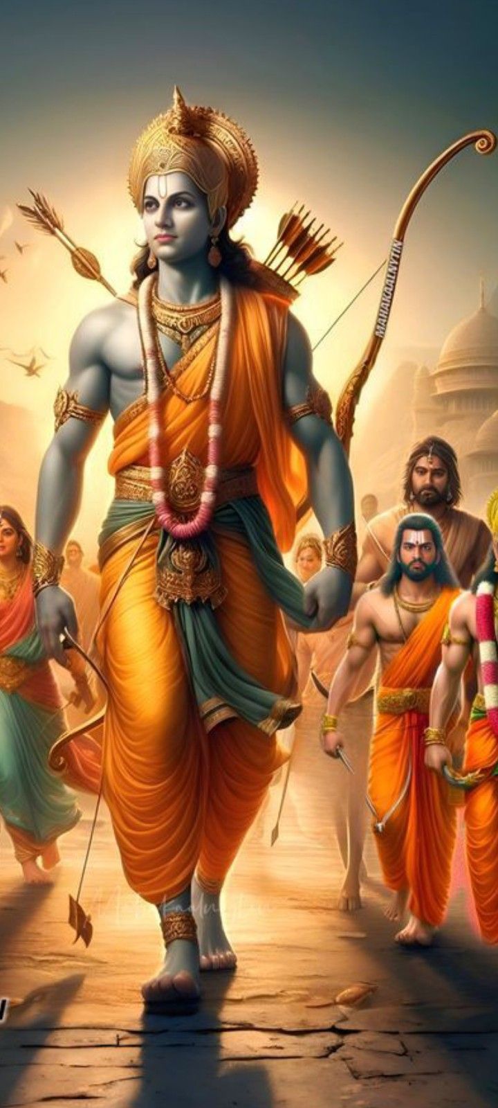 Lord Ram preparing for battle, divine hero