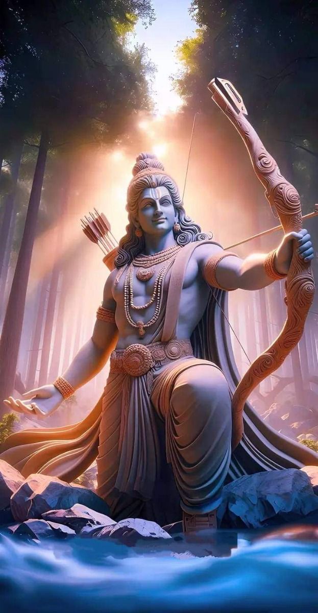 Lord Ram preparing to draw his bow