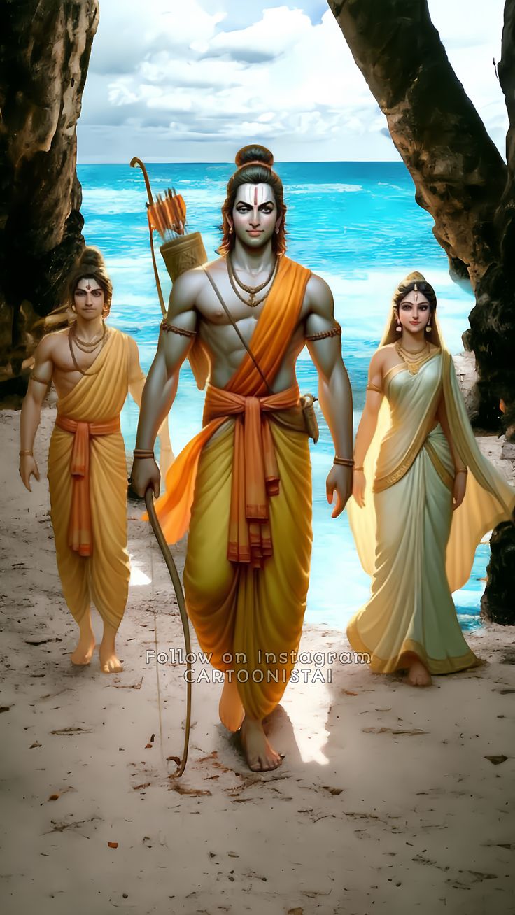Lord Ram with Sita and Lakshman