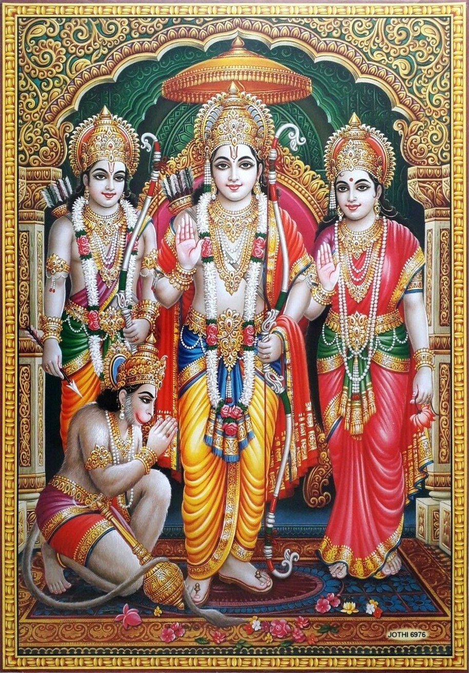 Lord Ram with Sita, Lakshman, and Hanuman