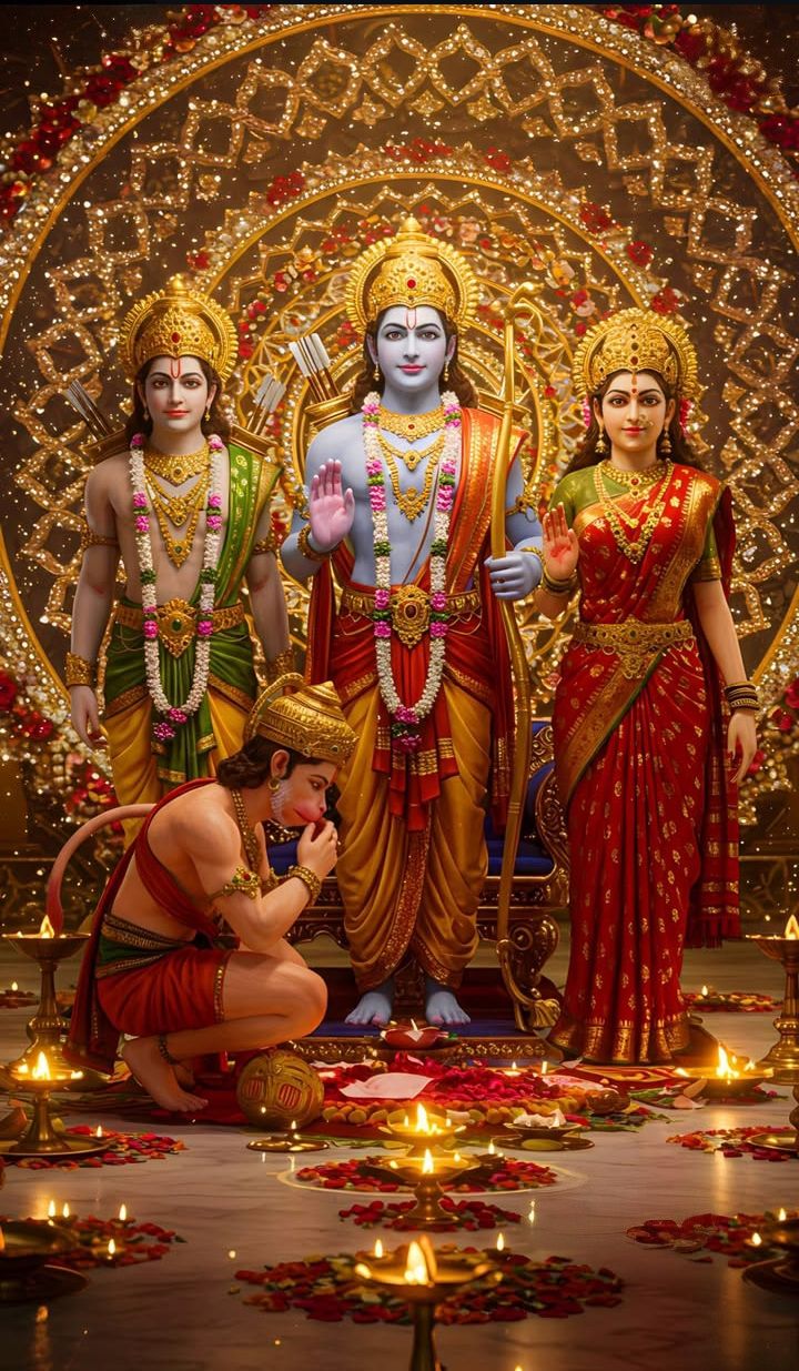 Lord Ram with Sita, Lakshman and Hanuman