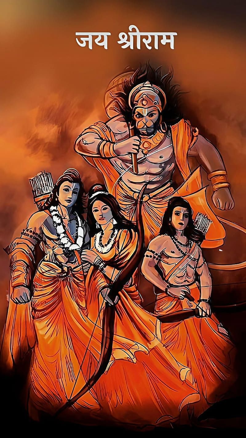 Lord Ram with Hanuman, Sita, and Lakshman
