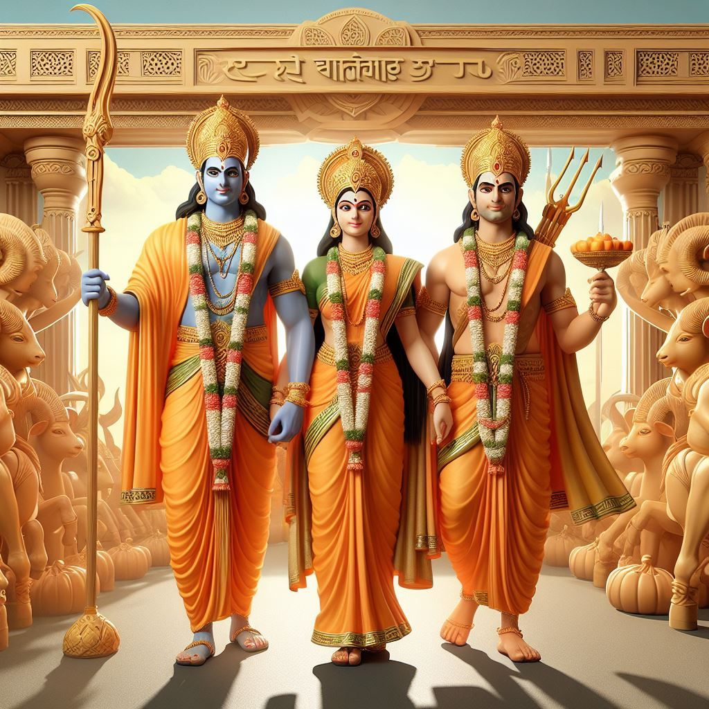 Lord Ram with Sita and Lakshman