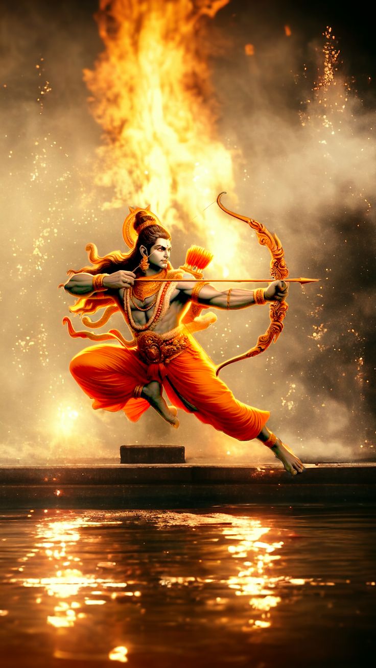 Lord Ram drawing back his bow