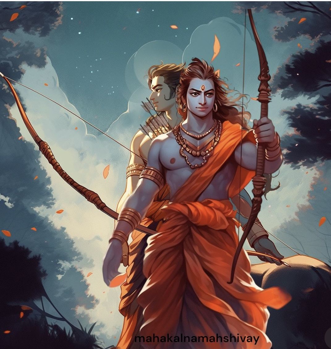 Ram and Lakshman in forest setting