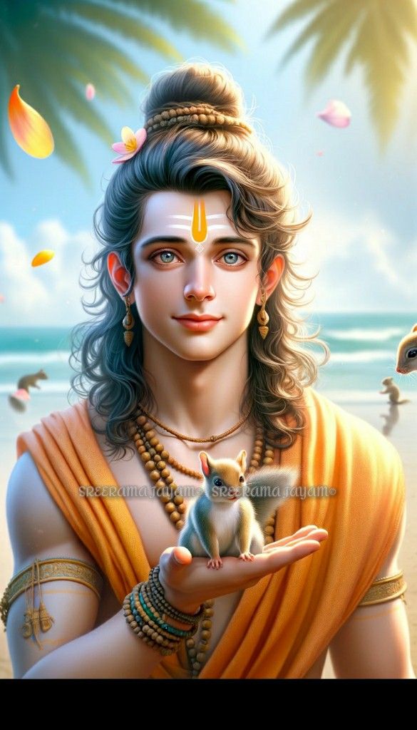 Lord Ram with divine squirrel portrait