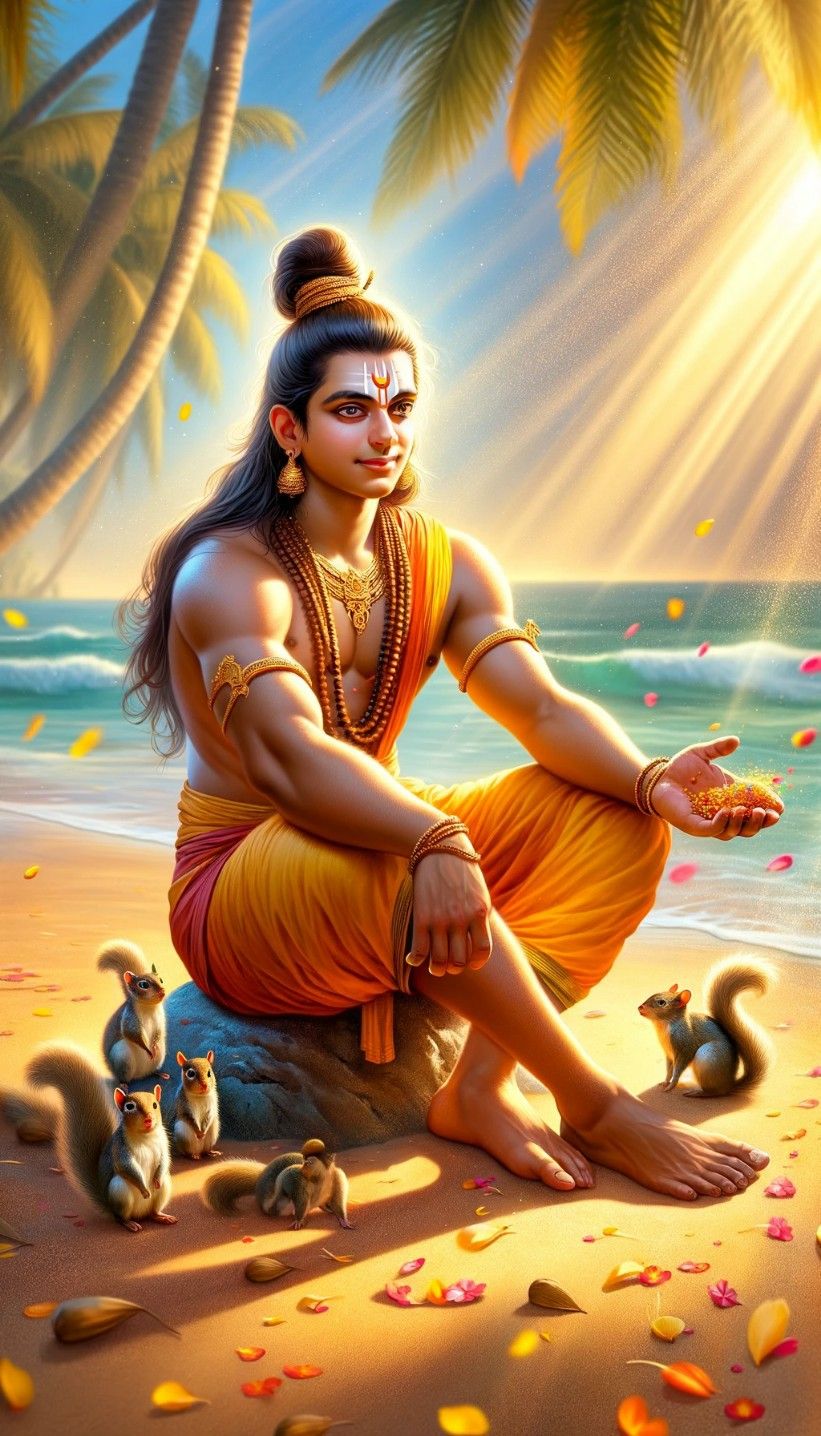 Lord Ram with divine squirrels