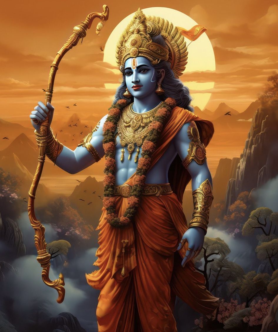 Lord Ram with bow and arrow