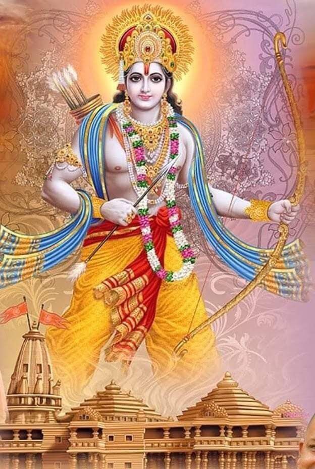 Lord Ram with bow and arrow portrait