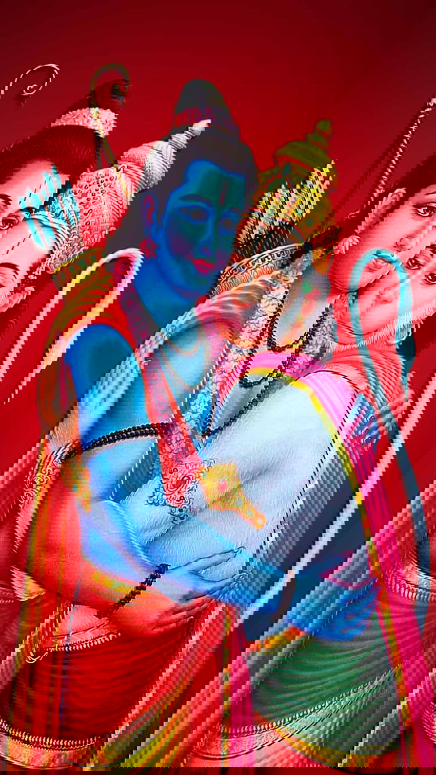 Ram and Hanuman embrace, devotional image