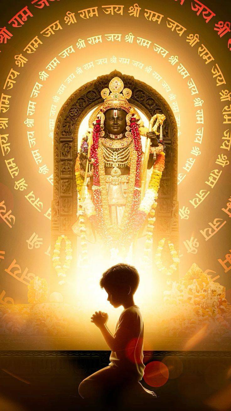 Lord Ram with devotee in prayer