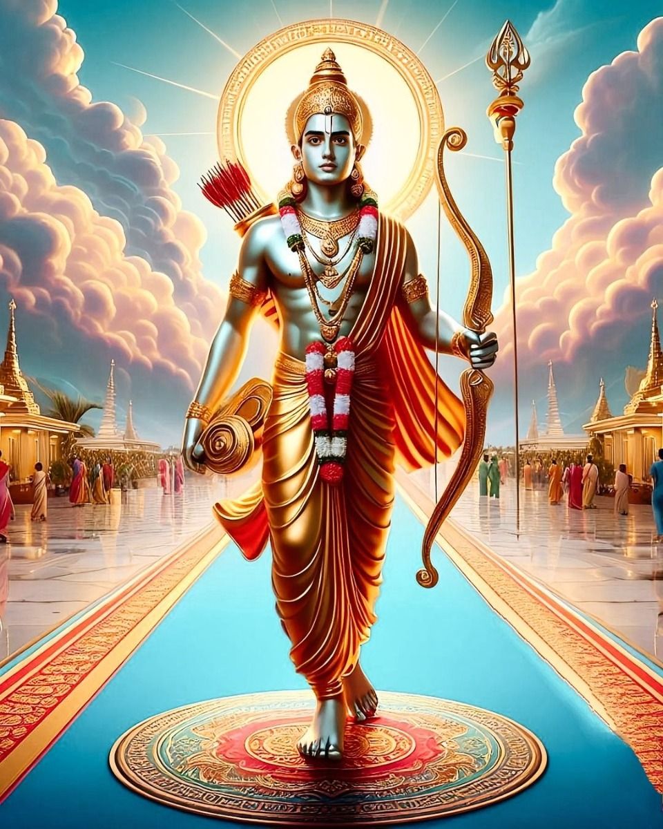 Lord Ram with bow and arrow