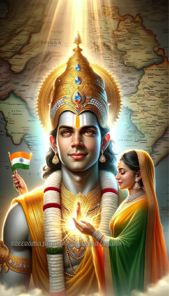 Lord Ram and Sita radiate divine light