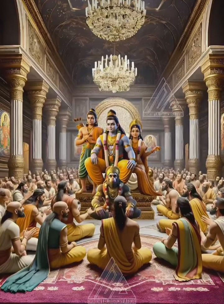 Lord Ram with Sita, Lakshman, and Hanuman