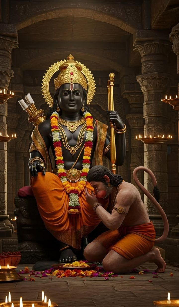 Lord Ram with Hanuman devotional image
