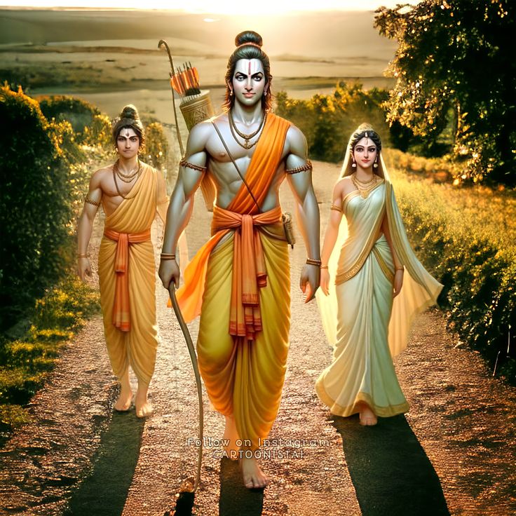 Lord Ram with Sita and Lakshman