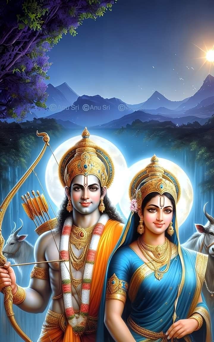 Lord Ram and Sita in the forest
