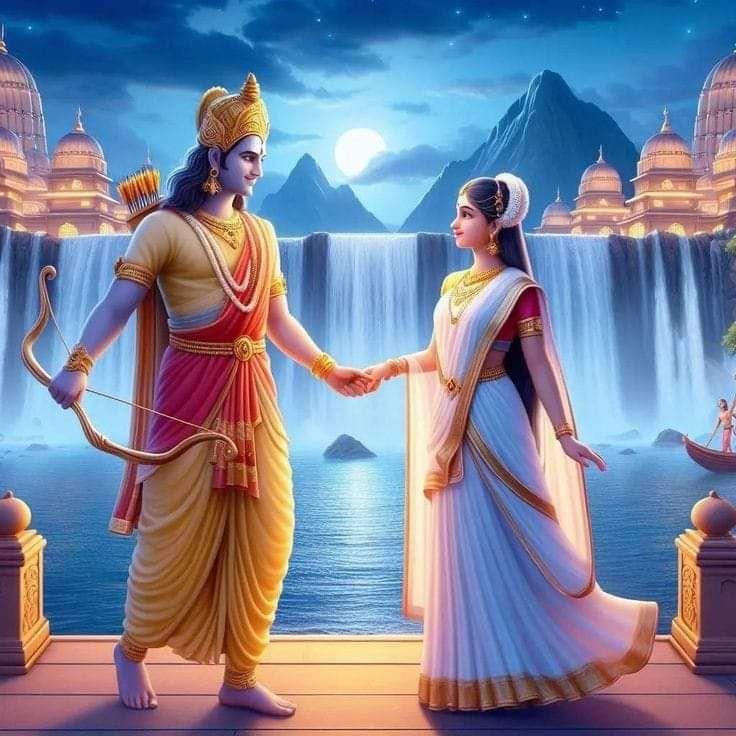 Lord Ram and Sita in a forest