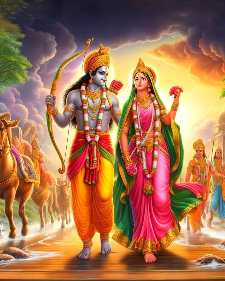 Lord Ram and Sita on journey