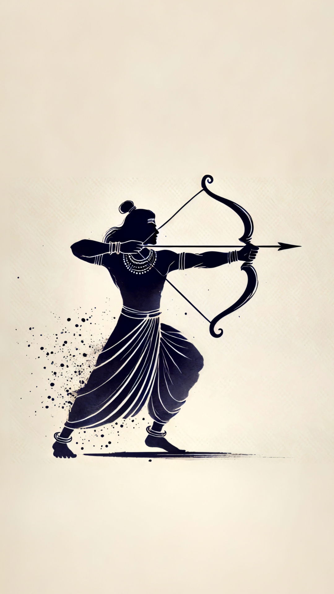 Lord Ram drawing with bow and arrow