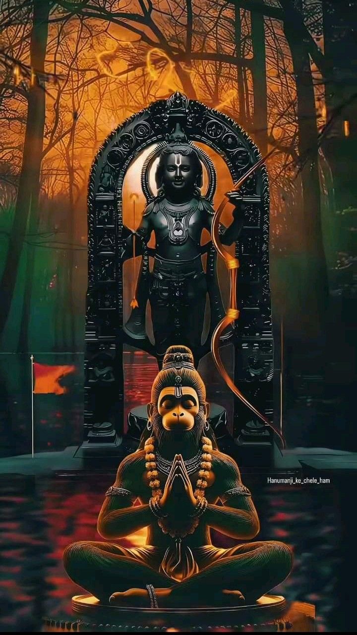 Lord Ram with Devotee Hanuman