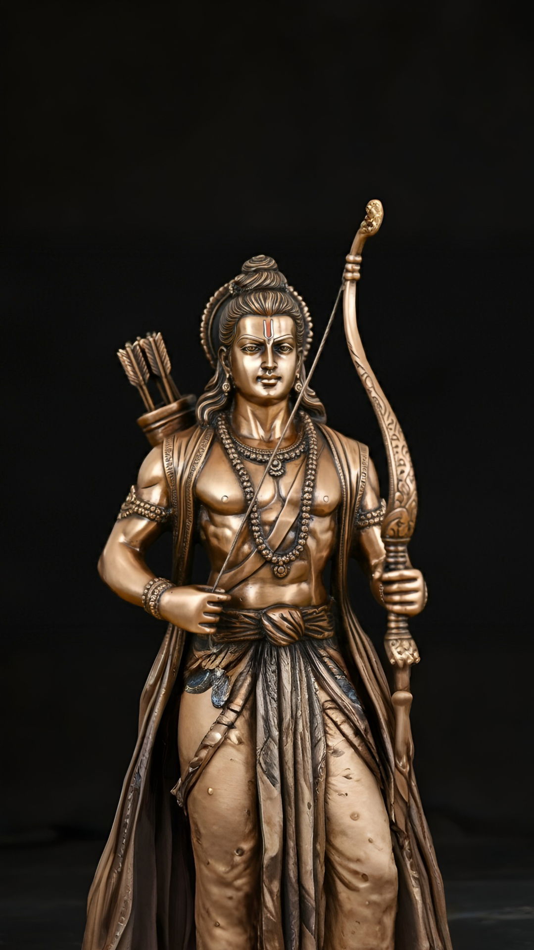 Lord Ram with bow and arrow statue