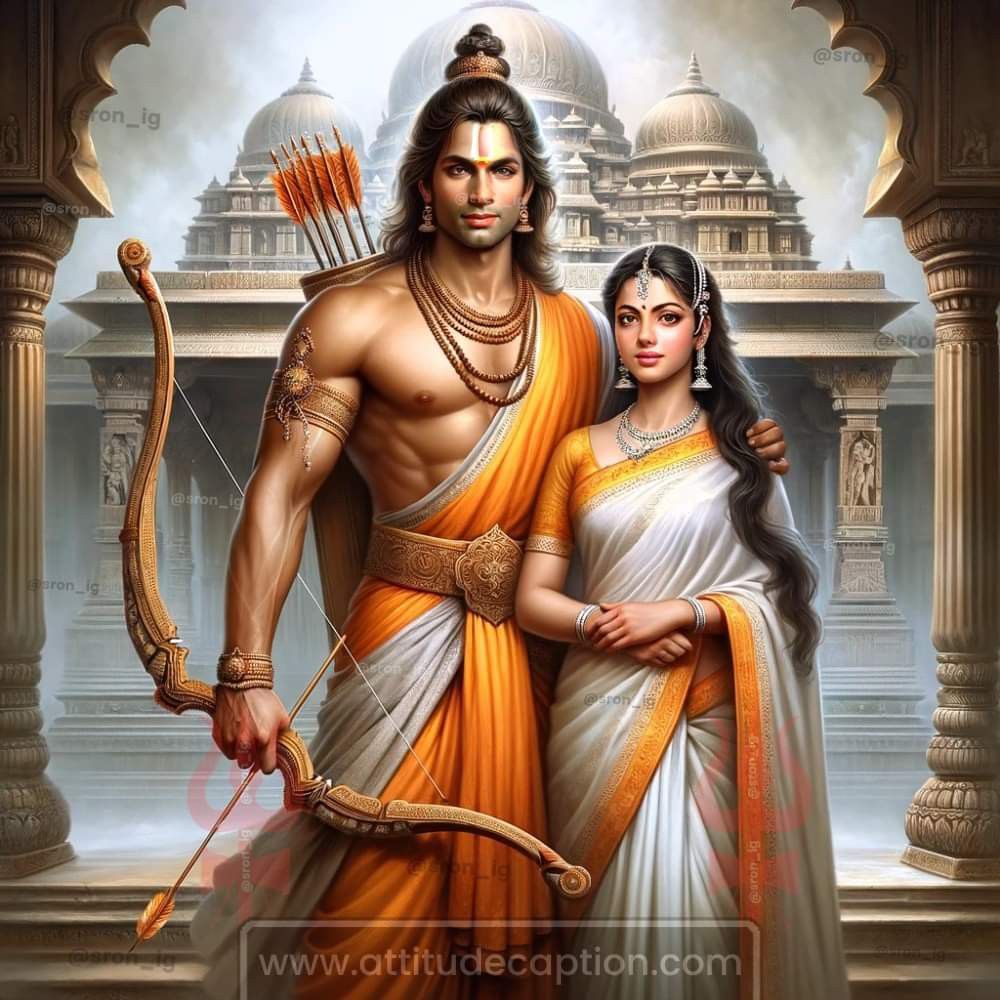 Lord Ram and Sita divine portrait