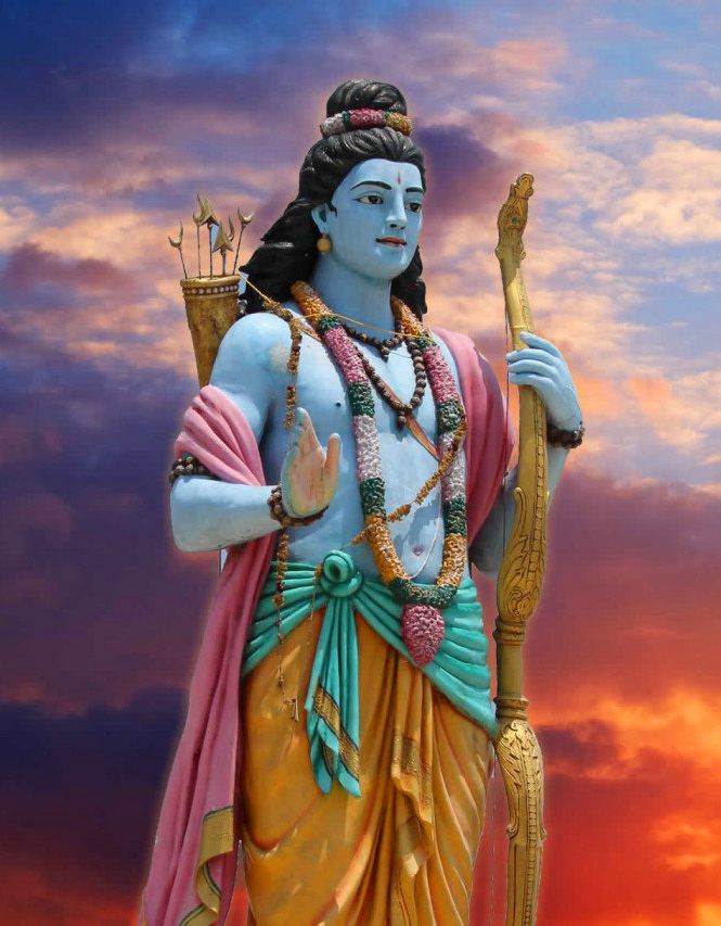 Lord Ram with bow and arrow.