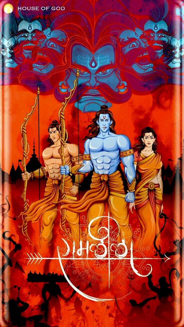 Lord Ram with Sita, Lakshman, and Hanuman