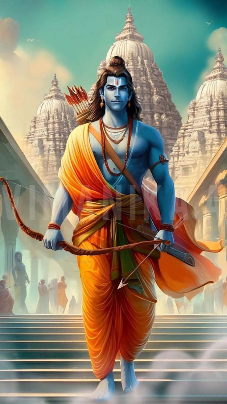 Lord Ram with bow and arrow