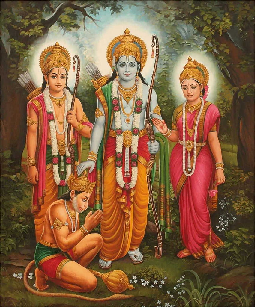Lord Ram with Sita, Lakshman, and Hanuman
