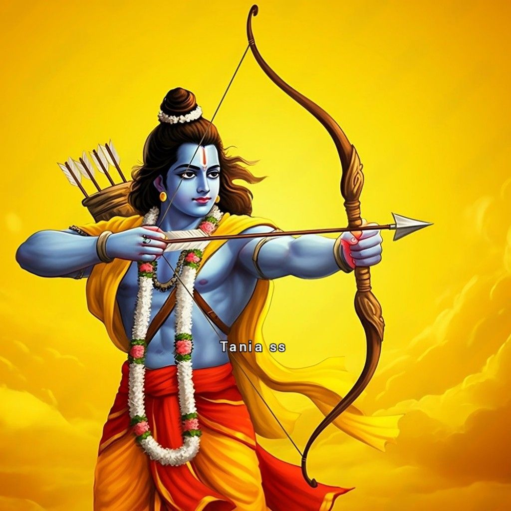 Lord Ram drawing his bow.
