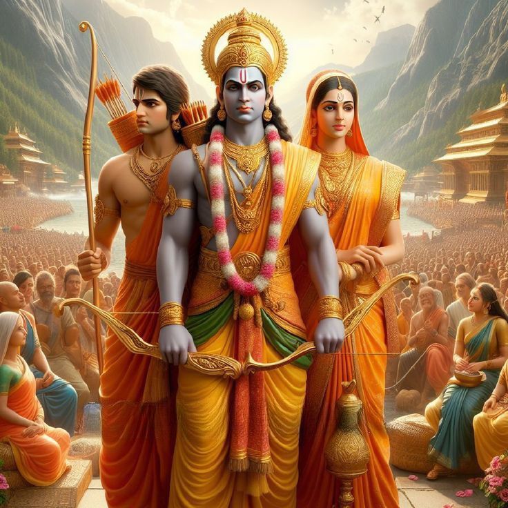 Lord Ram with Sita and Lakshman