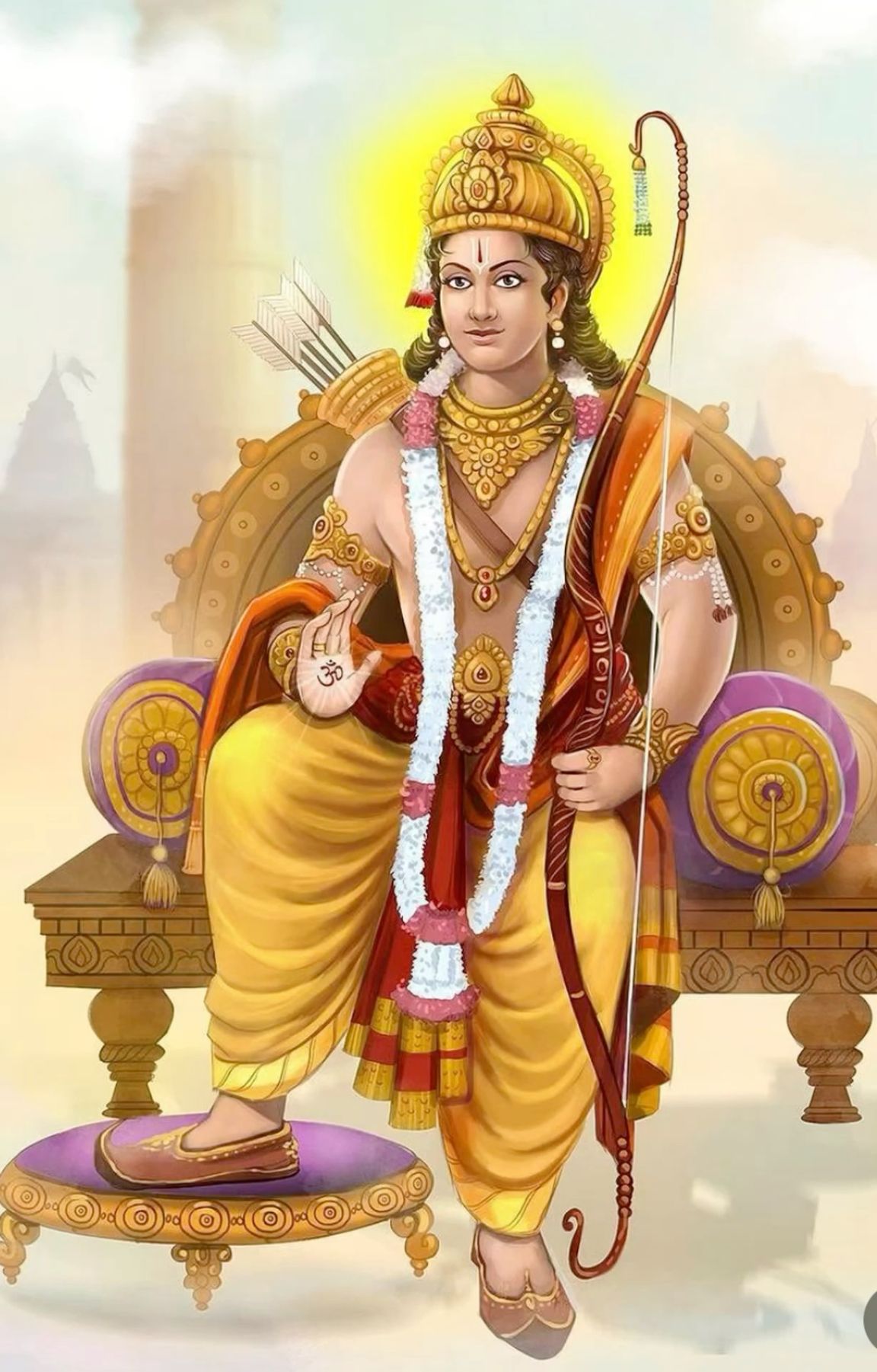 Lord Ram seated on a throne.