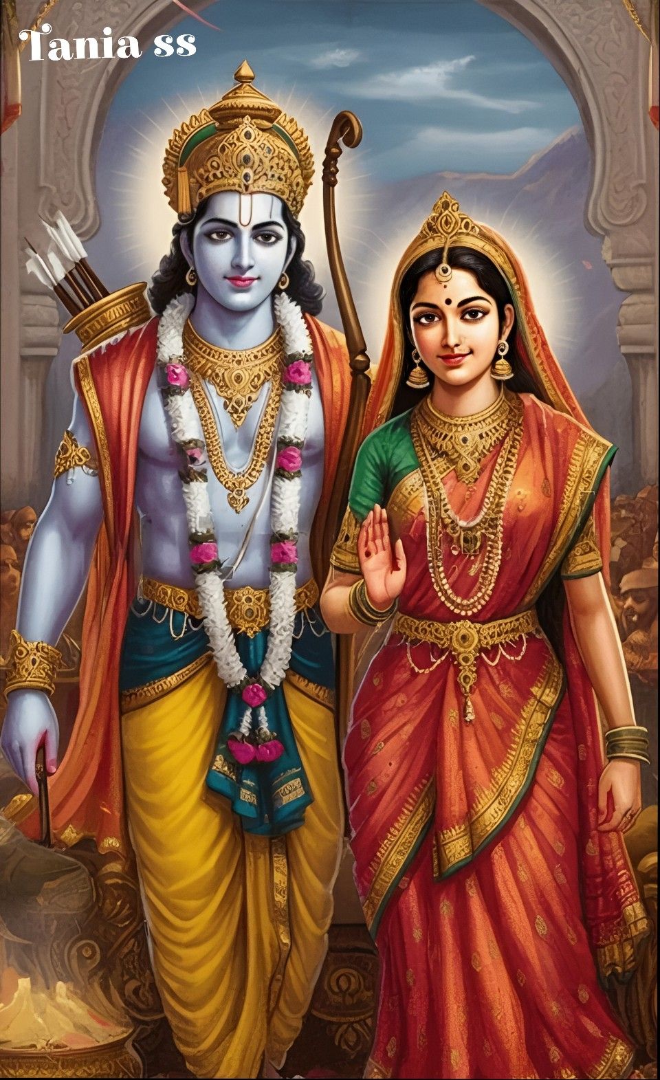 Lord Ram and Sita divine portrait
