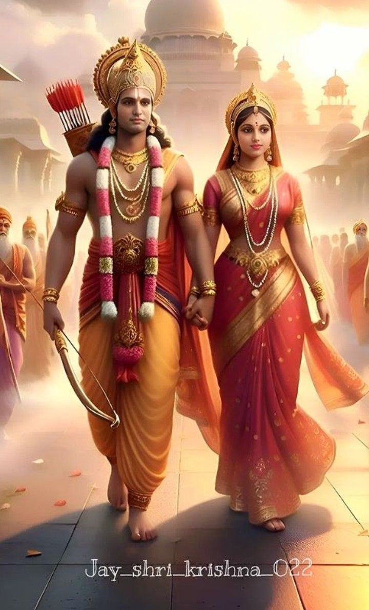 Lord Ram and Sita walking together