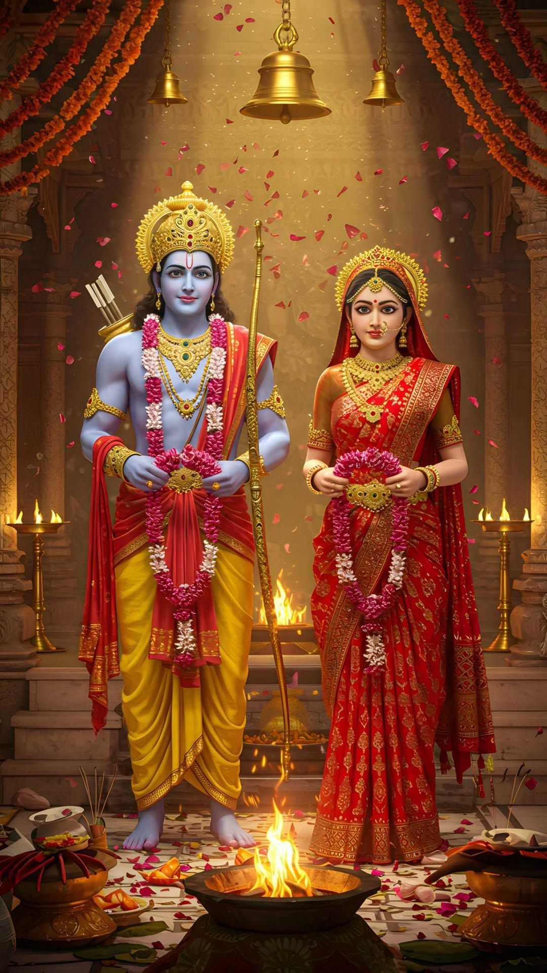 Lord Ram and Sita wedding scene