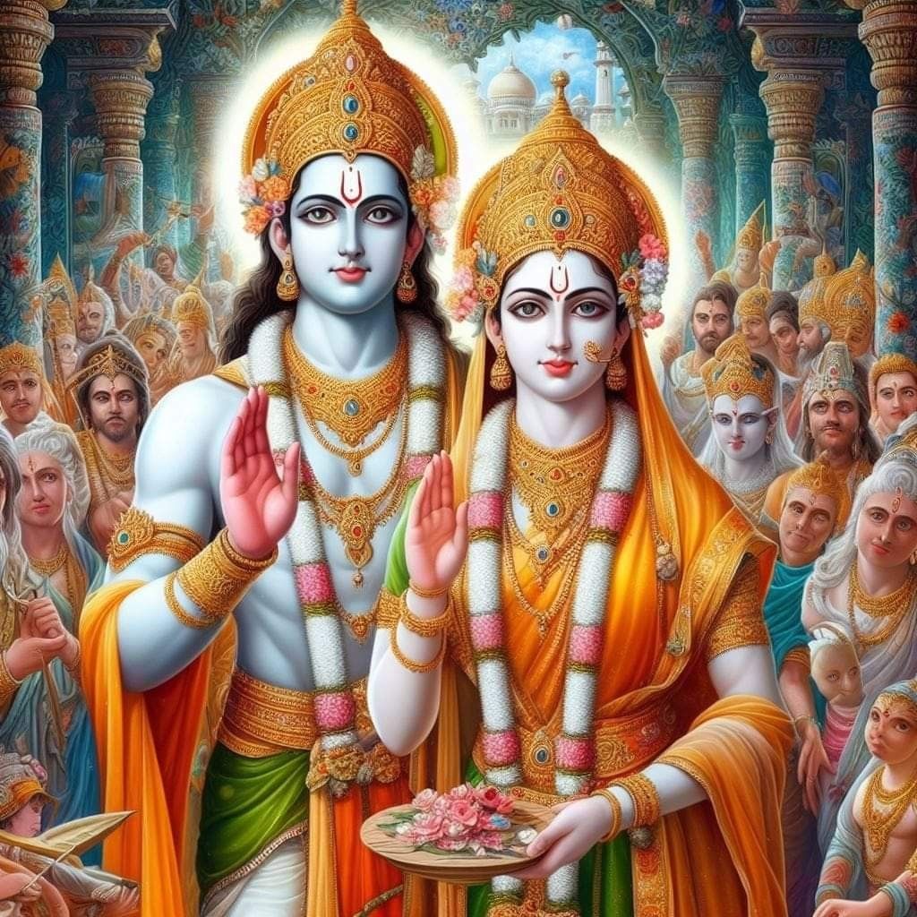 Ram and Sita blessing devotees