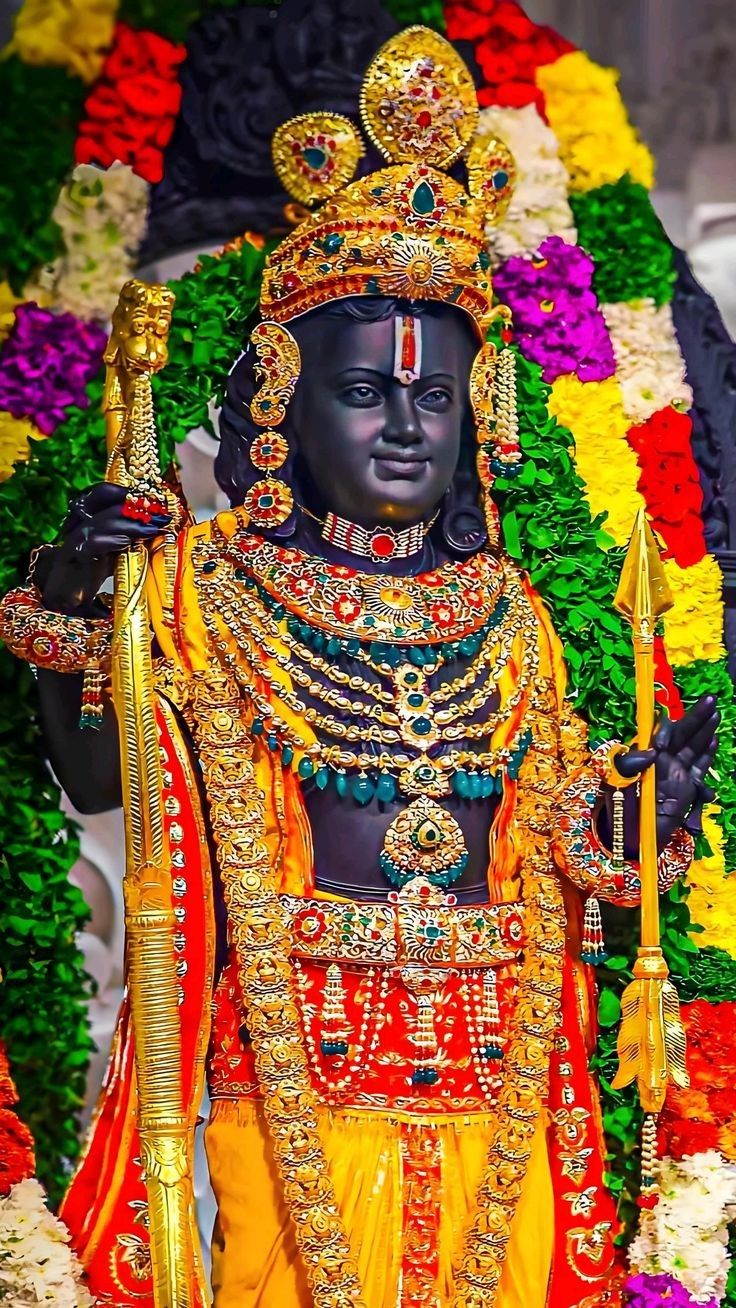 Lord Ram with bow and arrow portrait