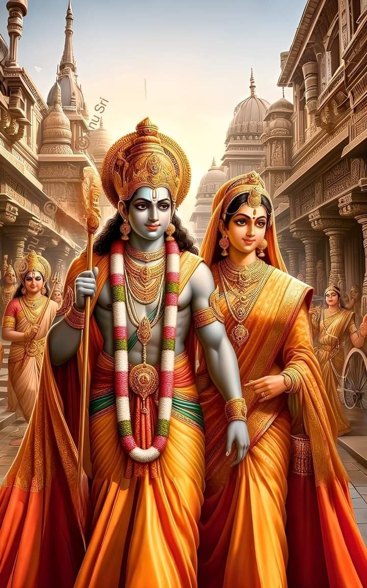 Lord Ram and Sita divine portrait
