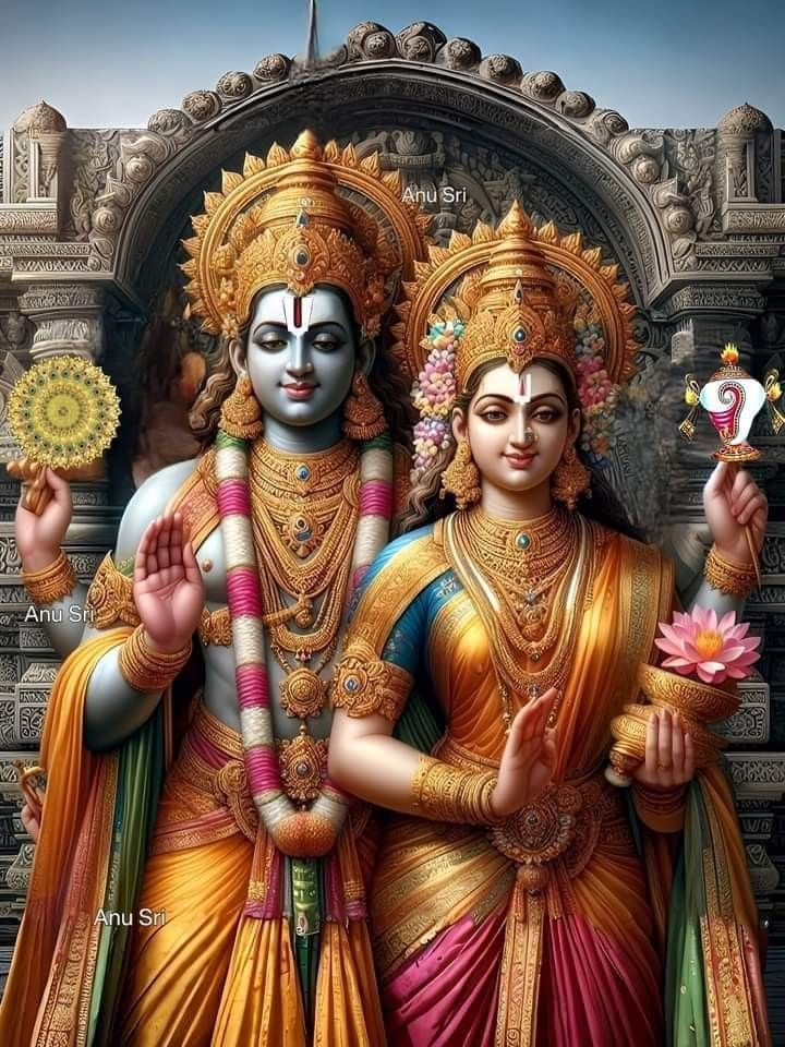 Lord Ram and Sita divine couple portrait