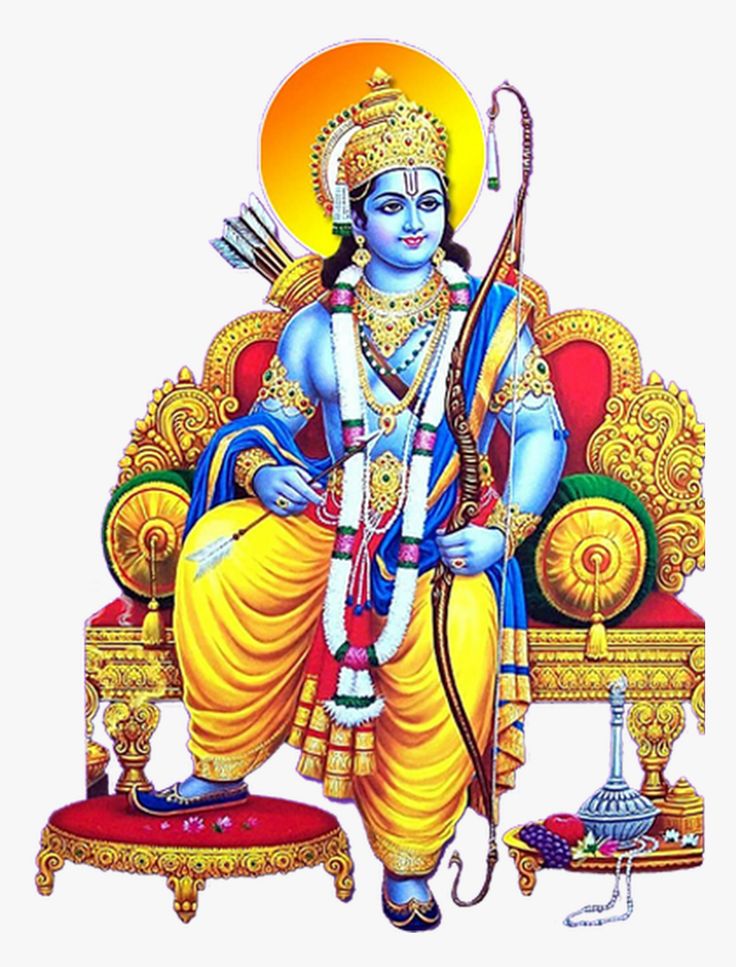 Lord Ram seated on golden throne
