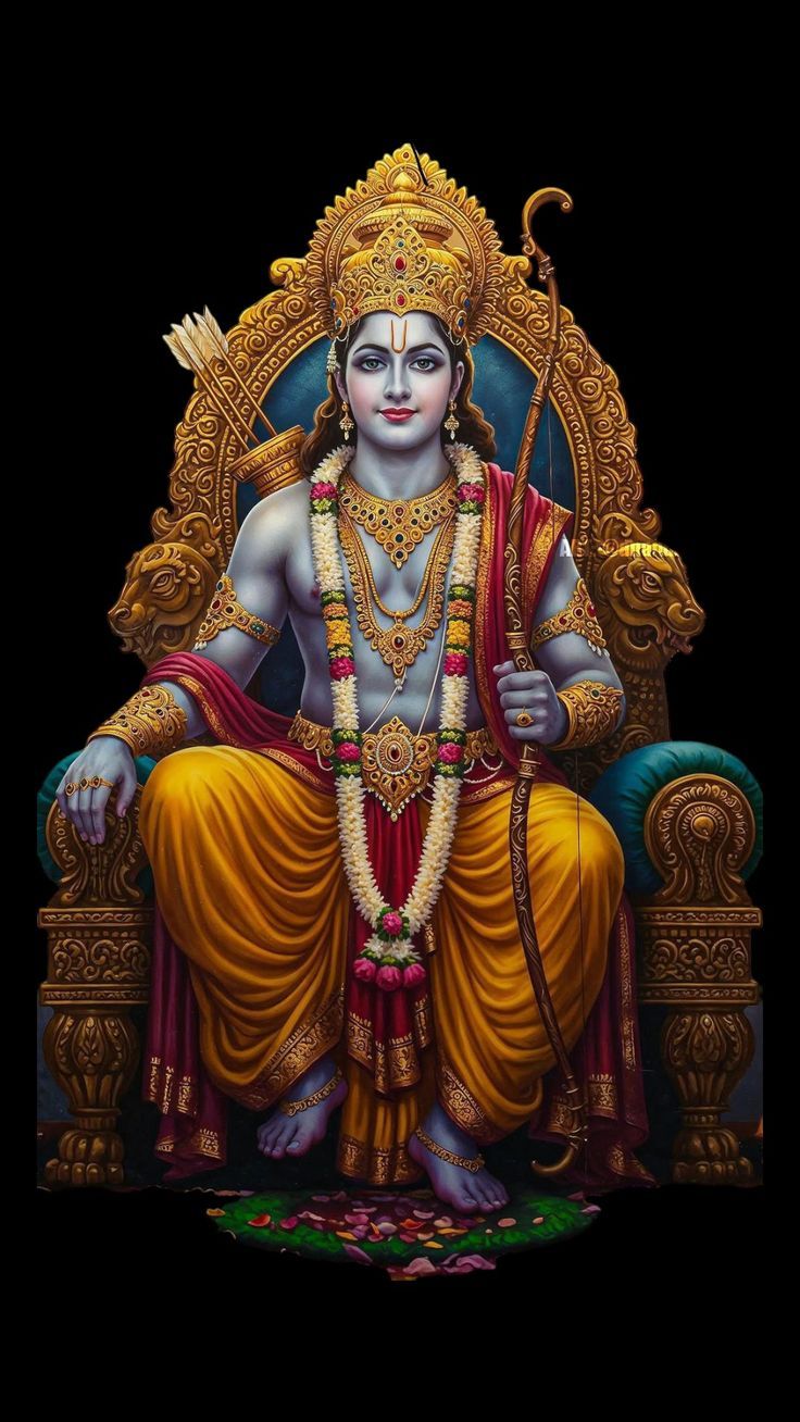 Lord Ram seated on a throne