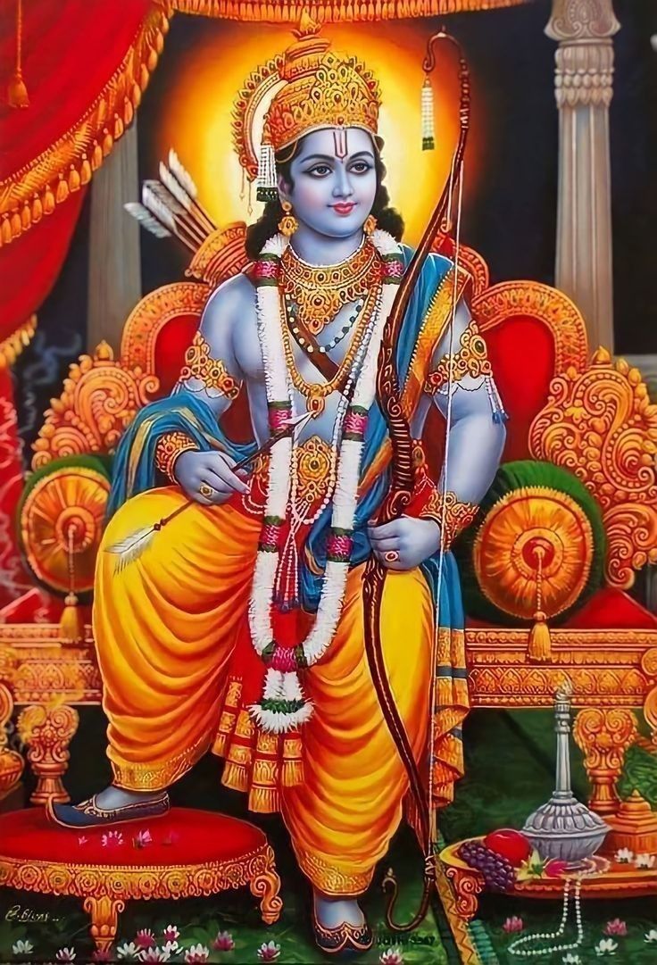 Lord Ram seated on a throne