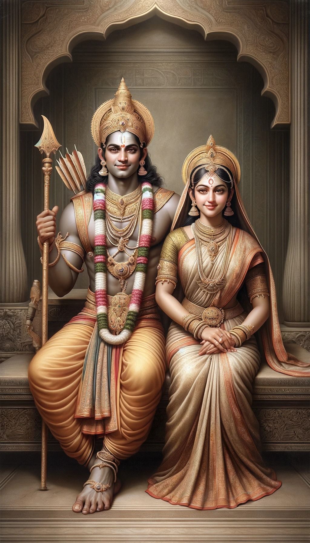 Lord Ram with Goddess Sita portrait